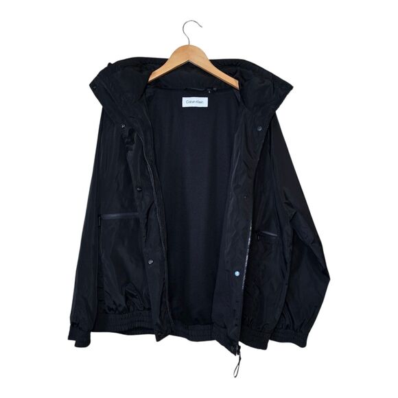 Calvin Klein Women’s Water Resistant Windbreaker Track Jacket Black Size Large - Picture 3 of 13